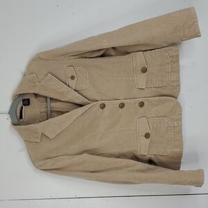 Relativity Corduroy Jacket Faux Leather Covered Buttons Academia Fall Womens M